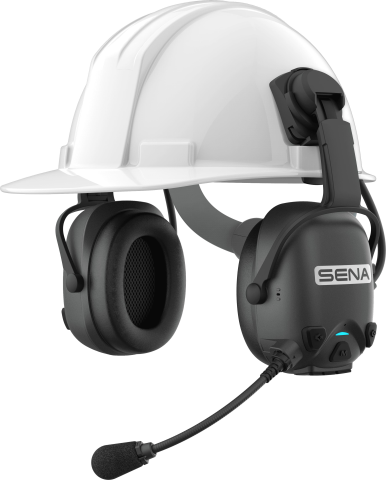 SENA CAST - Mesh Kapselgehörschutz mit Kommunikationssystem mit Montagebügeln für Schutzhelme