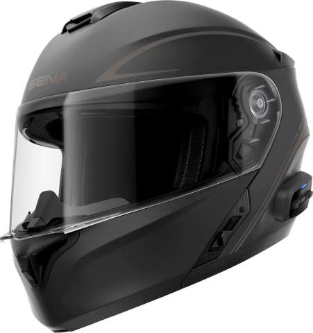 OUTRUSH R - Smart Motorrad-Klapphelm (ECE22.06) - schwarz matt (L)