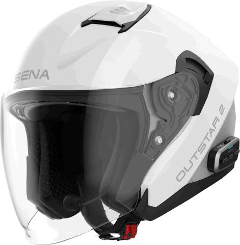 OUTSTAR 2 - Smart Motorrad-Jethelm - weiss glanz (S) ECE 22.06