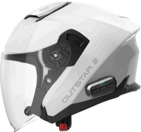 OUTSTAR 2 - Smart Motorrad-Jethelm - weiss glanz (M) ECE 22.06