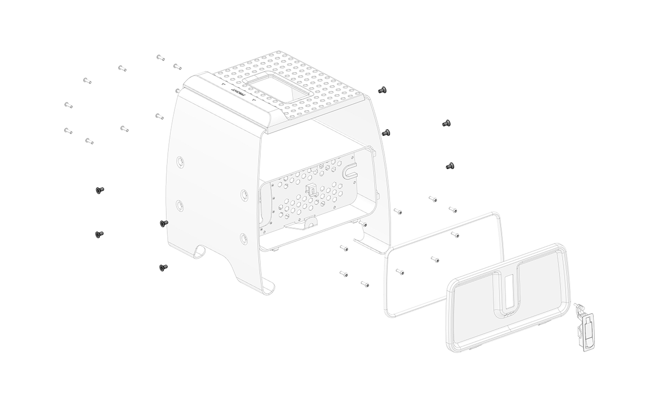 Befestigungsschraube des Ladegeräts