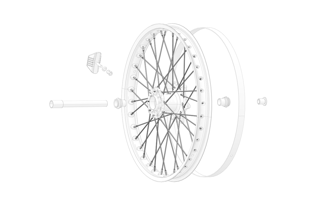 "Front wheel spokes for 21"""